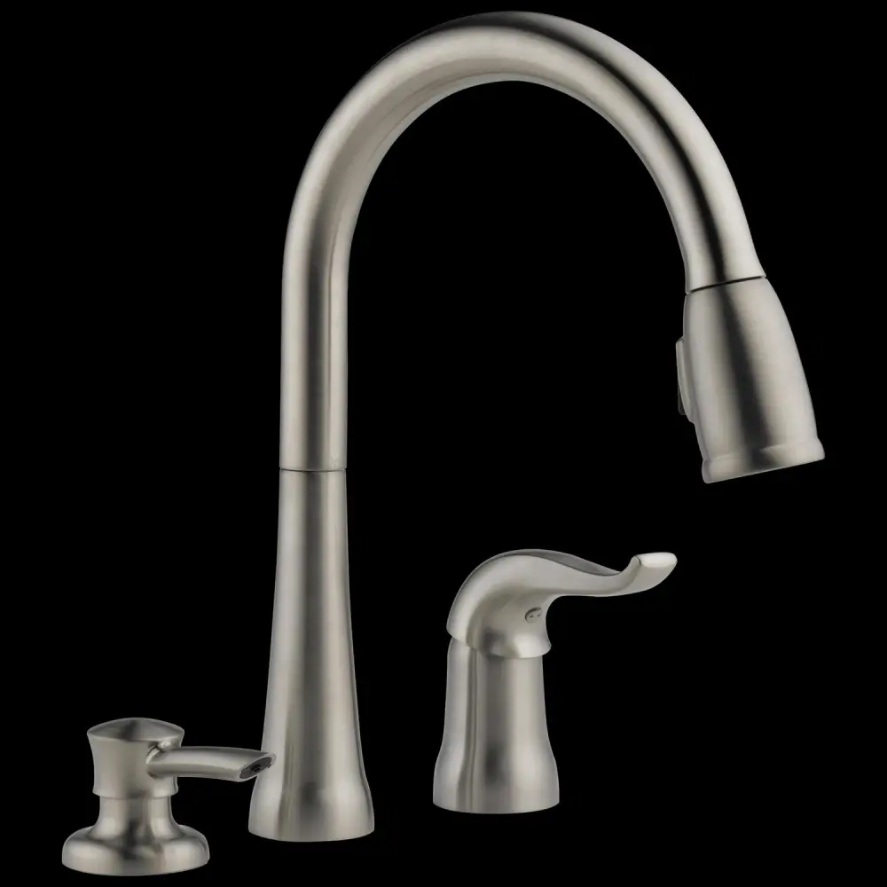 Delta Kate Single Handle Pull-Down Kitchen Faucet in Stainless 16970 ...