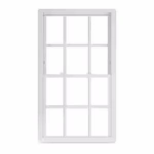 American Craftsman 32 in. x 54 in. 50 Series Low-E Argon SC Glass Double Hung White Vinyl Replacement Window with Grids, Screen Incl
