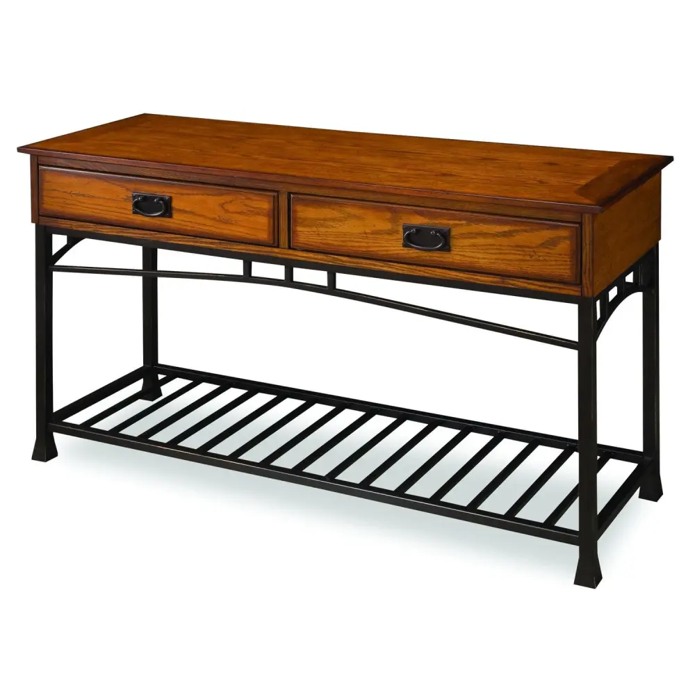 Homestyles Modern Craftsman Brown Wood Console Table