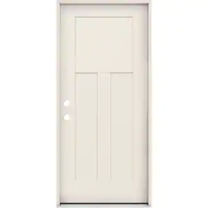 JELD-WEN 36 in. x 80 in. 3-Panel Right-Hand/Inswing Craftsman Primed Steel Prehung Front Door