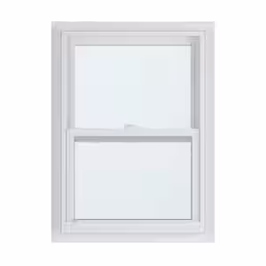 American Craftsman 23.375 in. x 35.25 in. 50 Series Low-E Argon SC Obscure Glass Single Hung White Vinyl Fin Window, Screen Incl