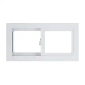 American Craftsman 30.75 in. x 16.25 in. 70 Series Low-E Argon Glass Sliding White Vinyl Replacement Window, Screen Incl