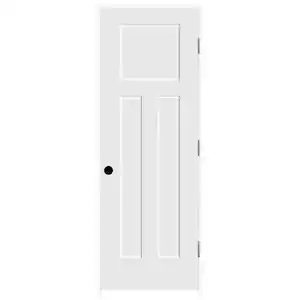 JELD-WEN Craftsman Smooth 3-Panel Primed Molded Single Prehung Interior Door