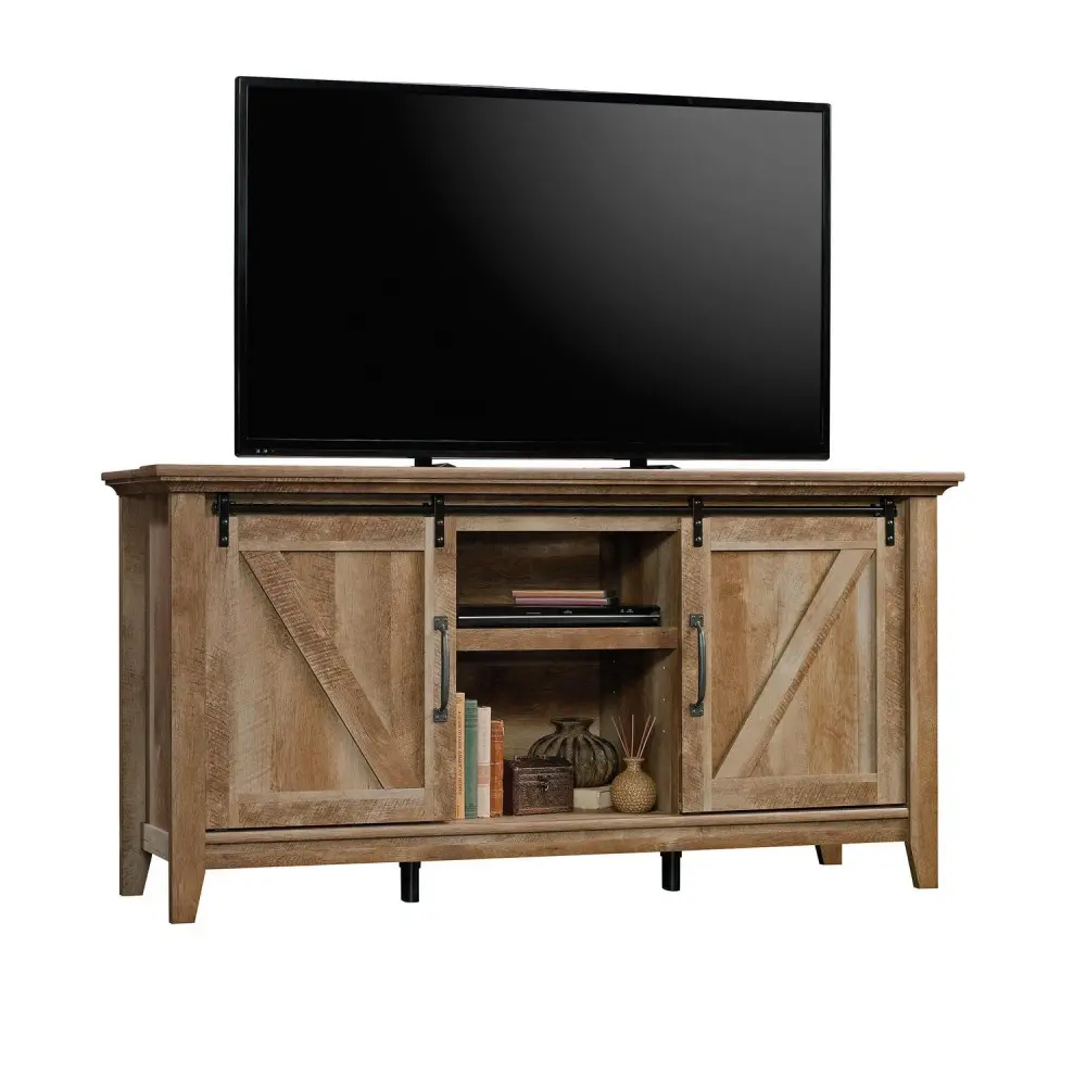 Sauder Dakota Pass TV Stand, for TVs up to 70 , Craftsman Oak Finish