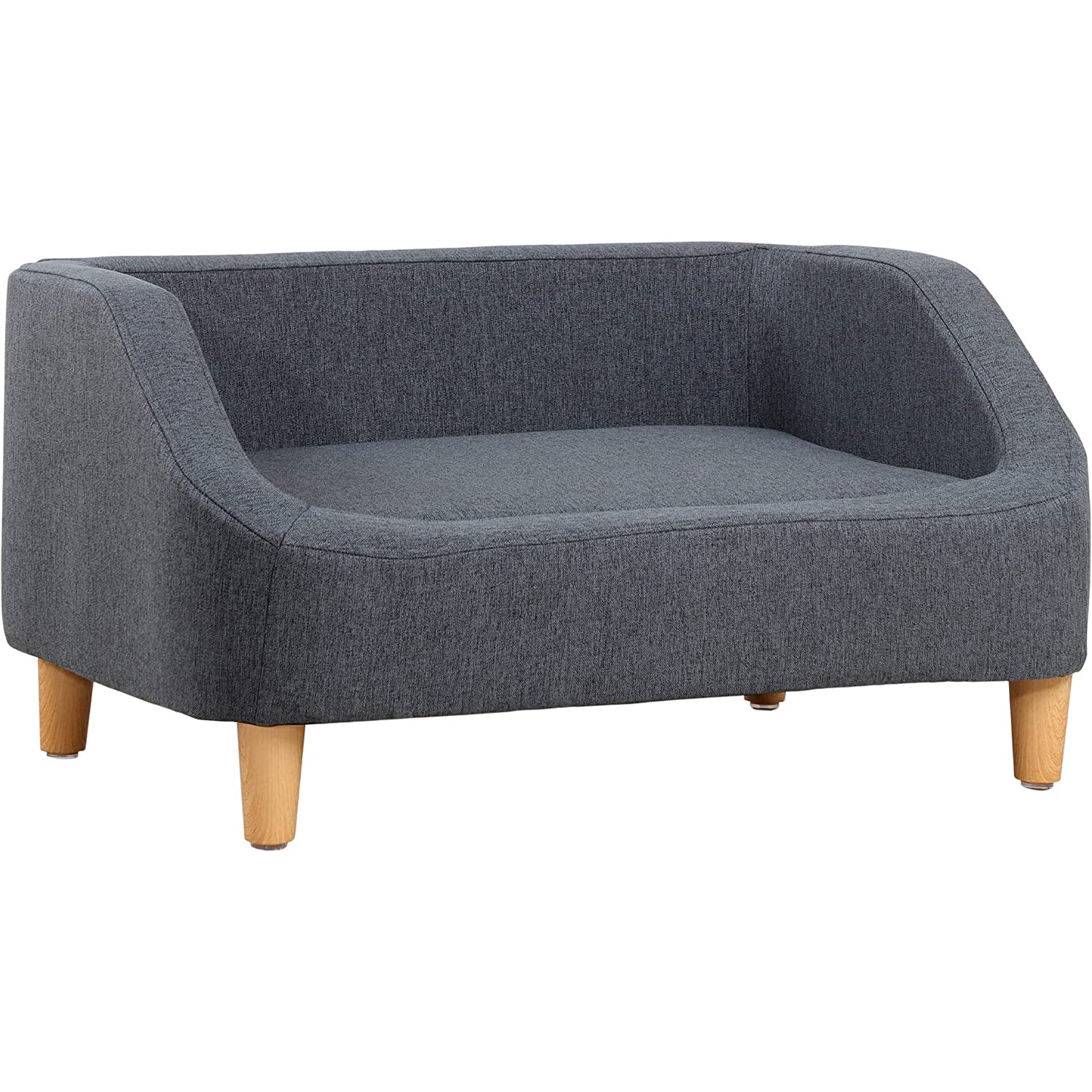 Dog Rectangular Sofa with Removable Cushion and Wooden Feet
