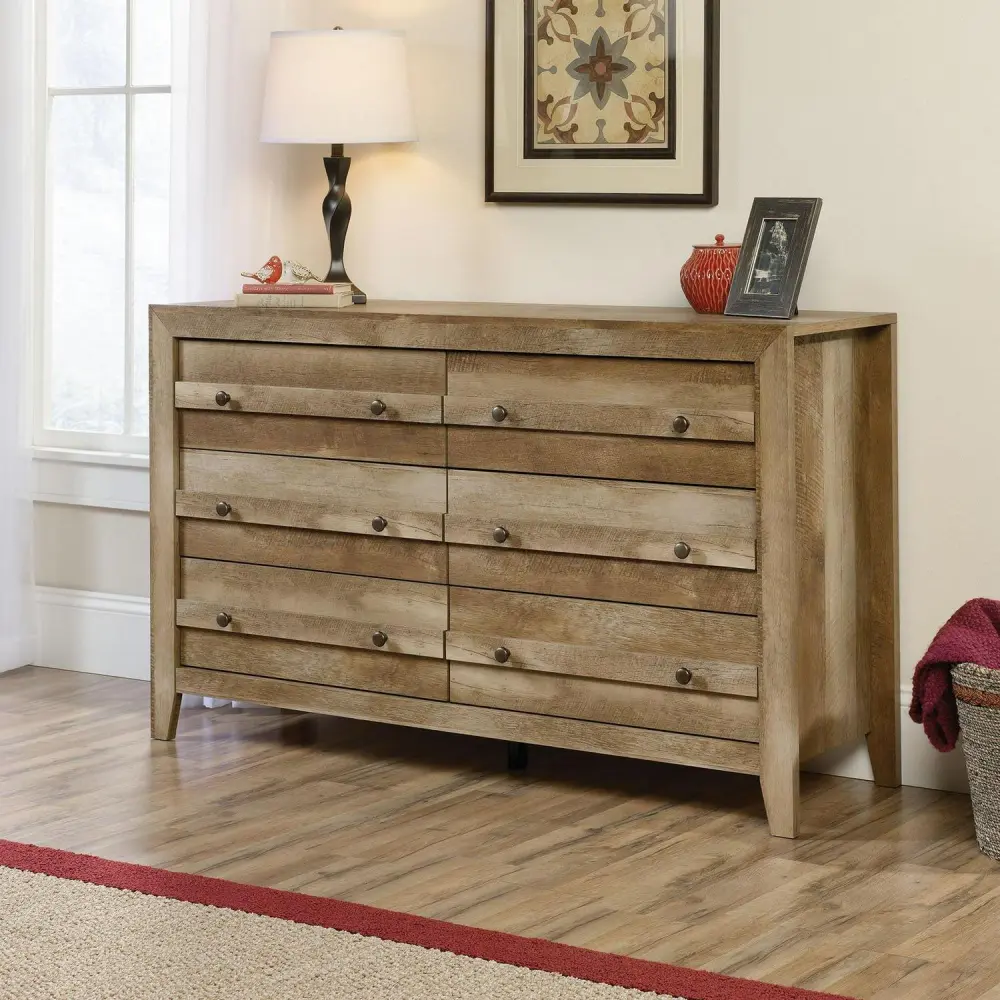 Sauder Dakota Pass 6-Drawer Dresser, Craftsman Oak Finish