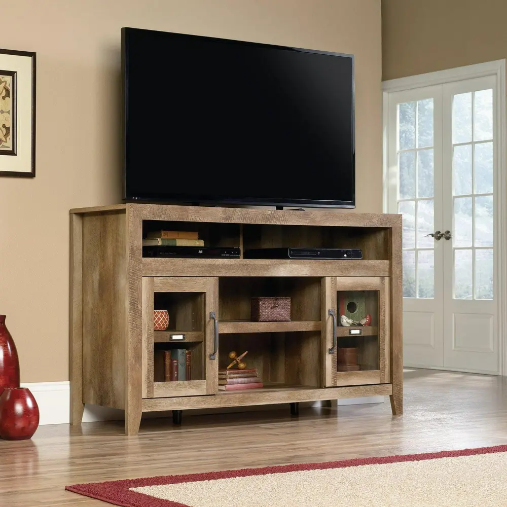 Sauder Dakota Pass TV Stand Credenza for TVs up to 60 , Craftsman Oak Finish