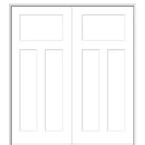 MMI Door 72 in. x 80 in. Smooth Craftsman Both Active Solid Core Primed Molded Composite Double Prehung Interior Door