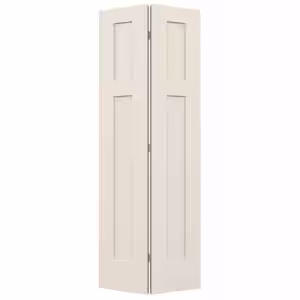 JELD-WEN 24 in. x 80 in. 3 Panel Smooth Craftsman Hollow Core Molded Interior Closet Composite Bi-Fold Door