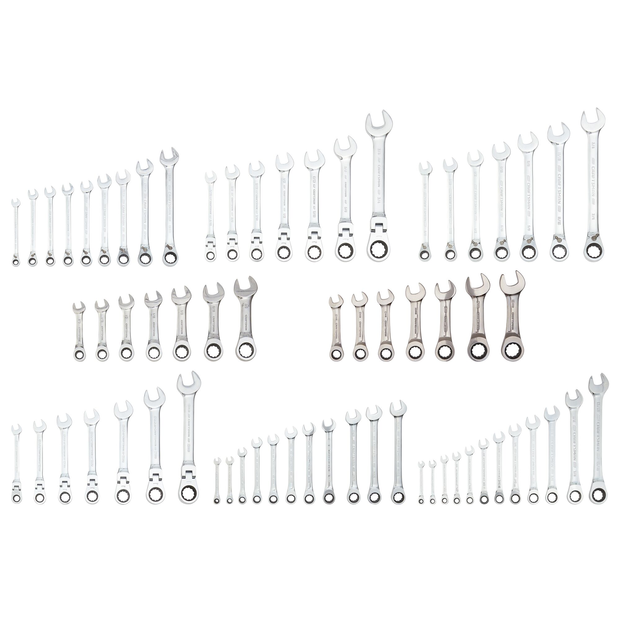 CRAFTSMAN 67-Piece Standard (SAE) and Metric Polished Chrome Mechanics Tool Set