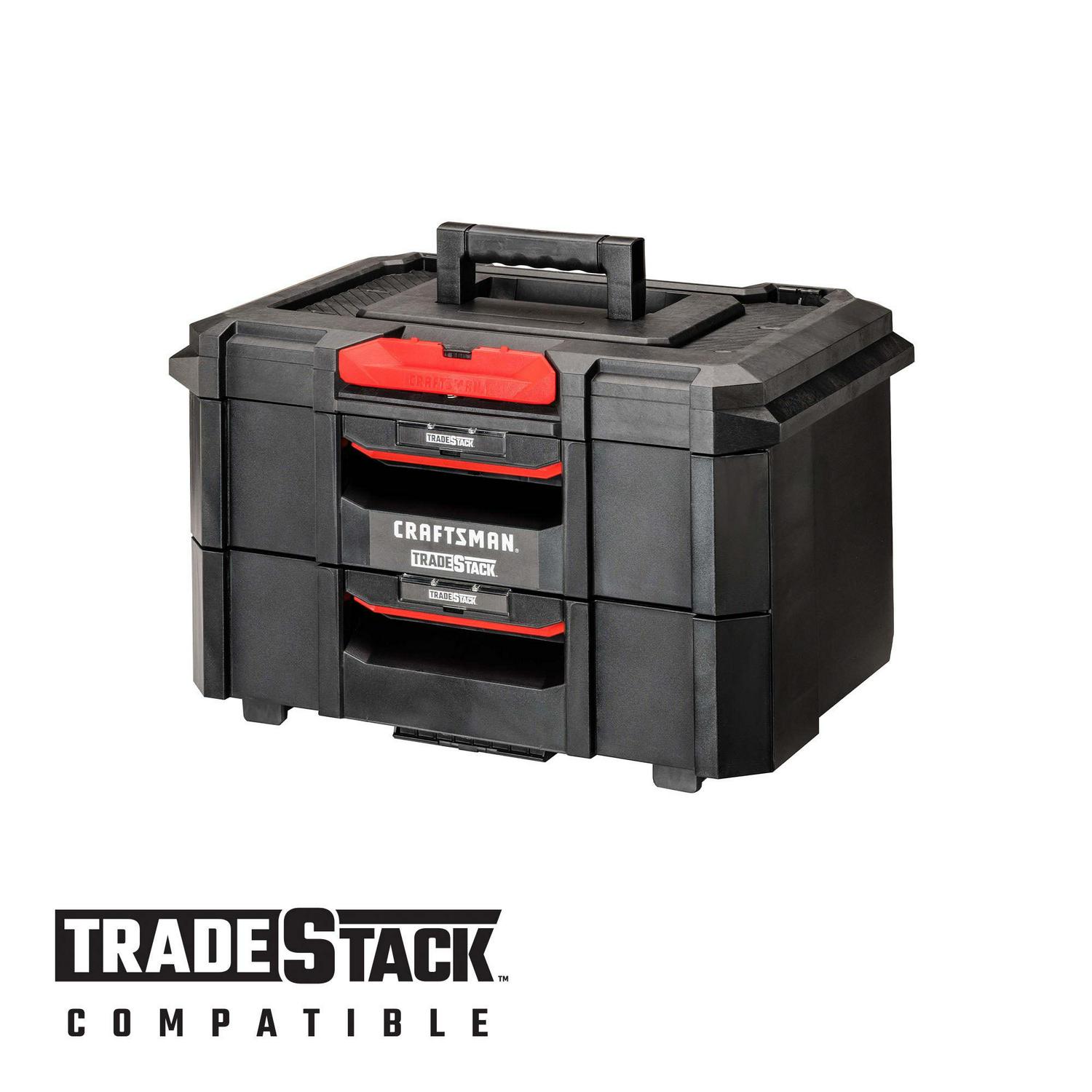 CRAFTSMAN TRADESTACK System 21.45-in Ball-bearing 2-Drawer Multiple Colors/Finishes Structural Foam Tool Box