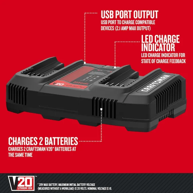CRAFTSMAN V20 20-V Lithium-ion Battery Charger