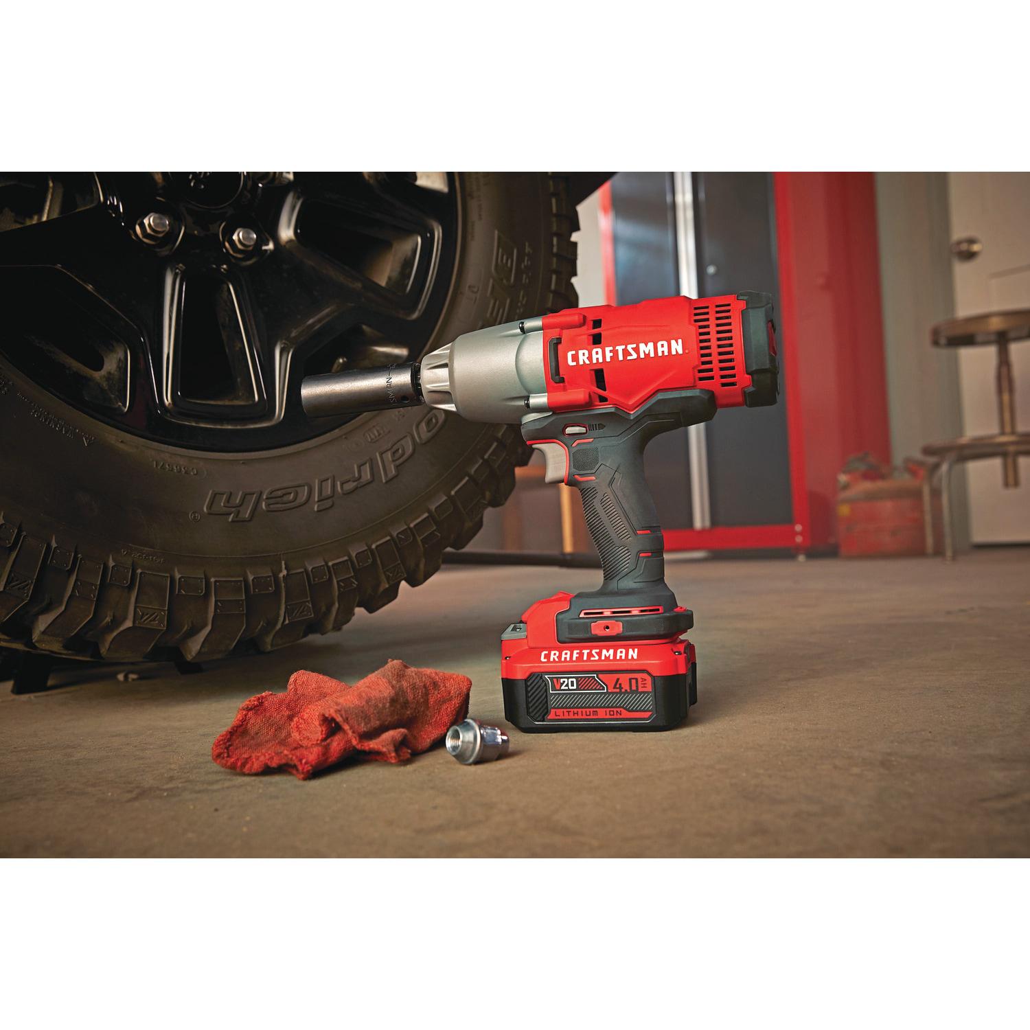 CRAFTSMAN V20 20-volt Max Variable Speed 1/2-in Drive Cordless Impact Wrench (Battery Included)