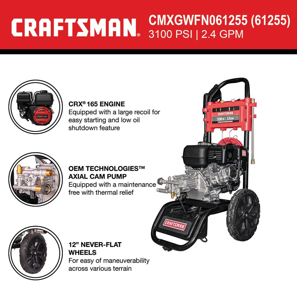 CRAFTSMAN 3100 PSI at 2.4-GPM 3100 PSI 2.4-GPM-Gallons Cold Water Gas