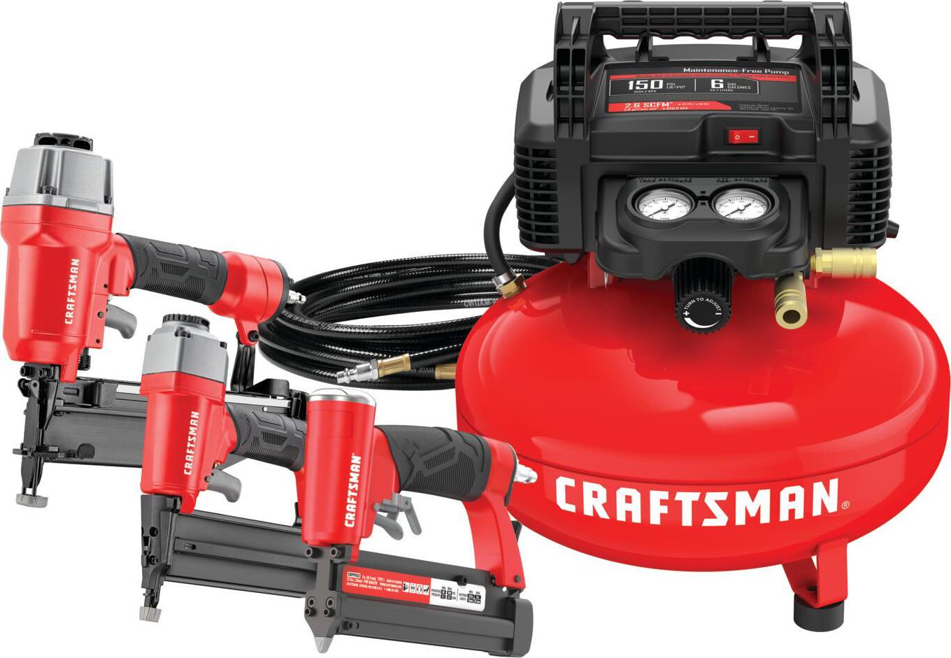 CRAFTSMAN 6-Gallons Portable 150 PSI Pancake Air Compressor with Accessories
