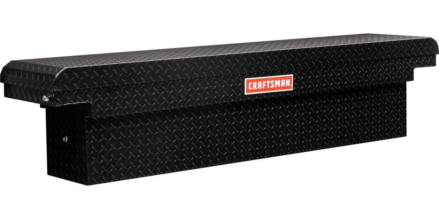 CRAFTSMAN 71.3-in x 14-in x 15.5-in Matte Black Aluminum Crossover Truck Tool Box