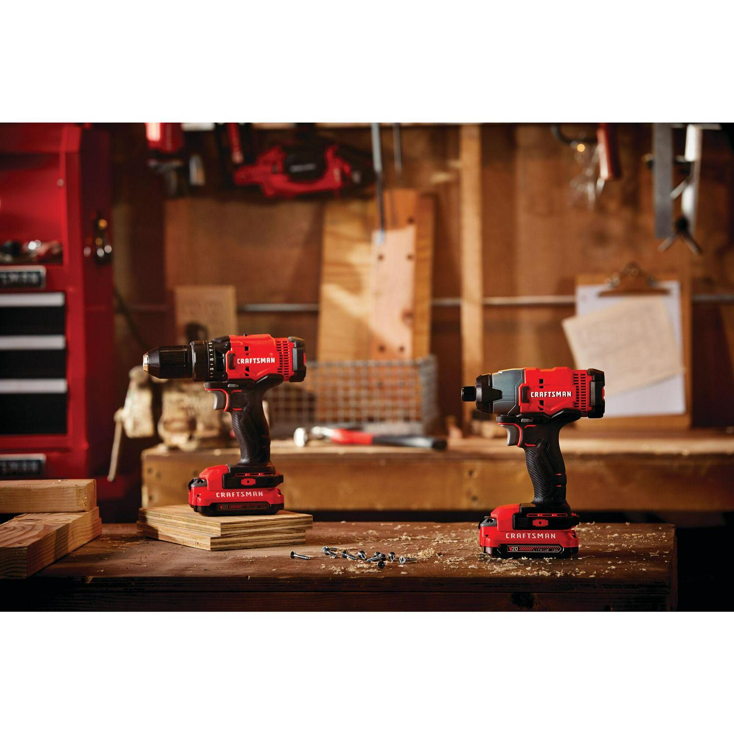 CRAFTSMAN V20 2-Tool Power Tool Combo Kit with Soft Case (2-Batteries Included and Charger Included)