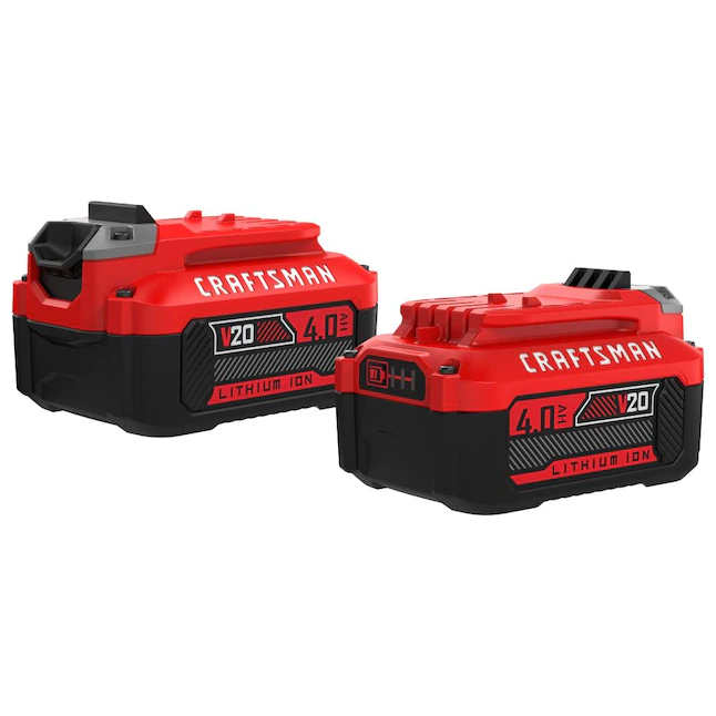 CRAFTSMAN V20 Lithium Ion Battery, 4.0-Amp Hour, 2 Pack (CMCB204-2)