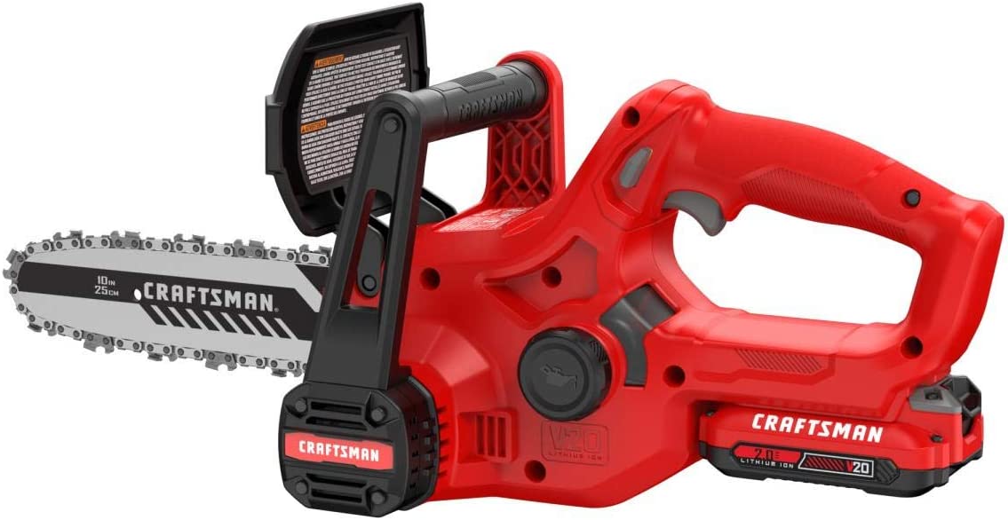 CRAFTSMAN V20 Mini Chainsaw, 10 inch, Battery and Charger Included (CMCCS610D1)