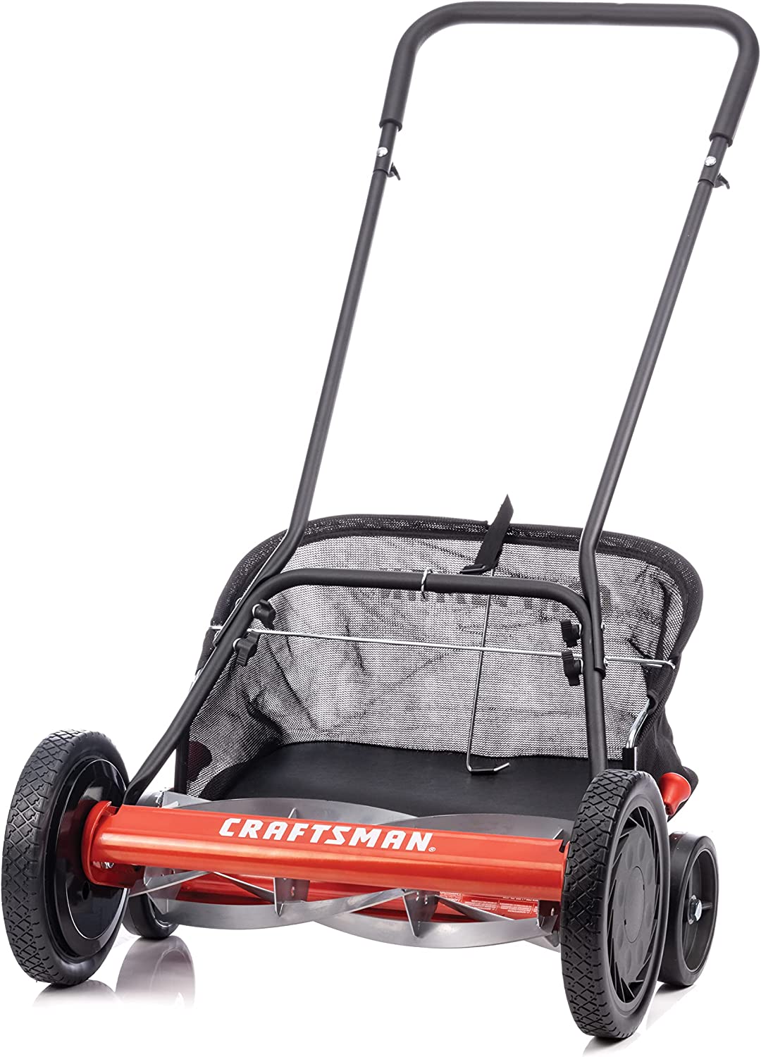 Craftsman 1816-18CR 18-Inch 5-Blade Push Reel Lawn Mower with Grass Catcher, Red
