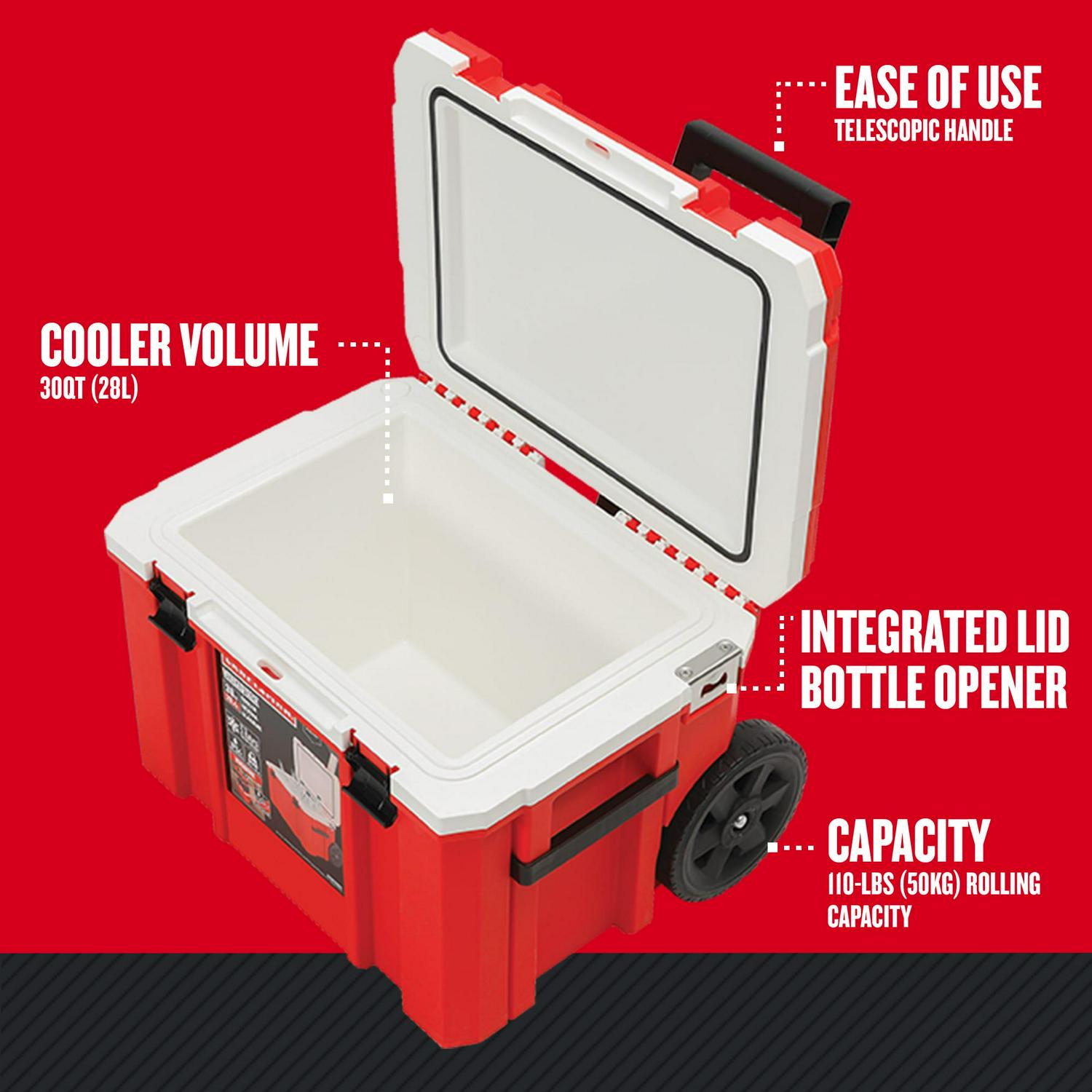 CRAFTSMAN VERSASTACK Red-Quart Wheeled Insulated Chest Cooler