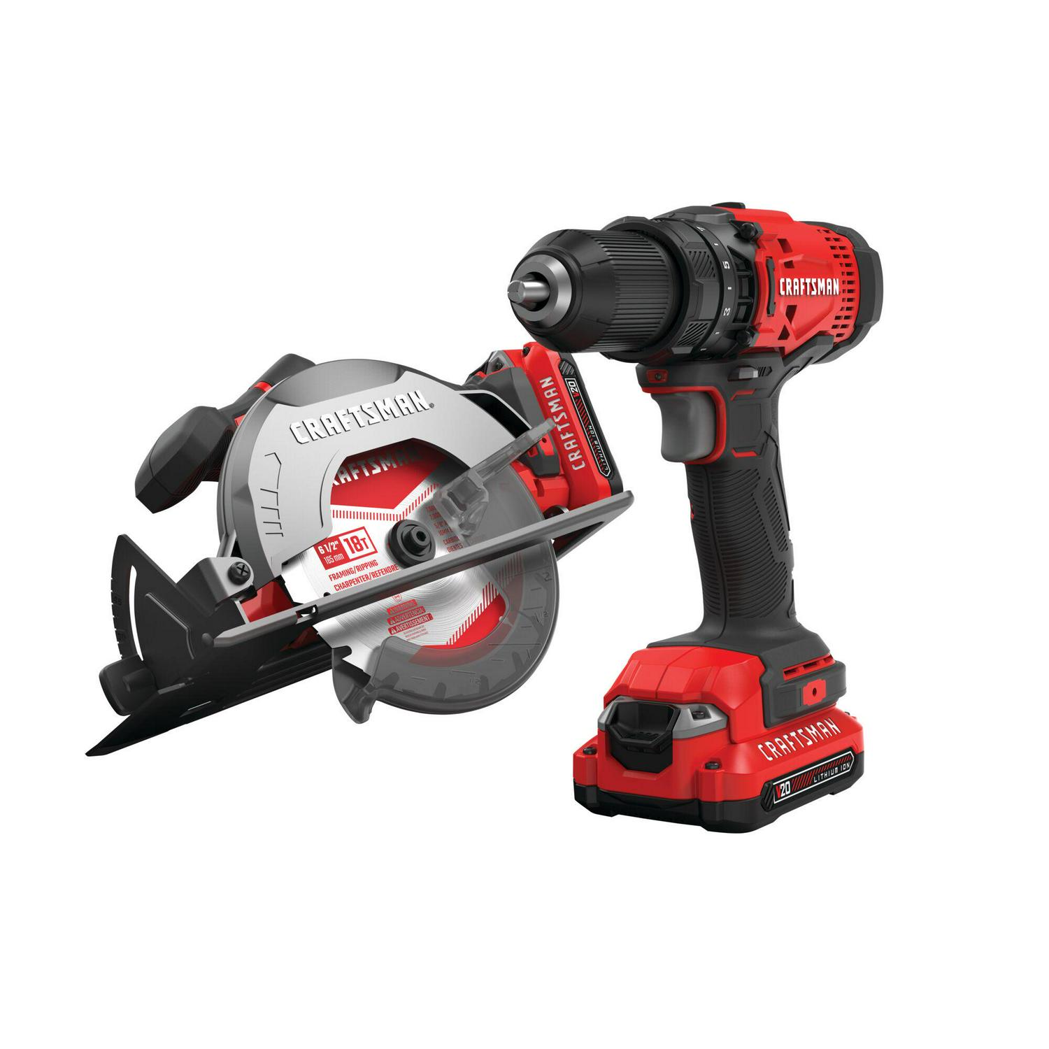 CRAFTSMAN V20 2-Tool Power Tool Combo Kit (2-Batteries Included and Charger Included)