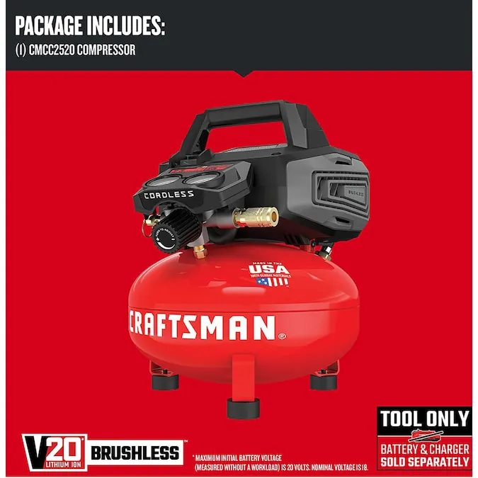 CRAFTSMAN V20 RP 2.5-Gallons Portable Cordless 125 Psi Pancake Air Compressor