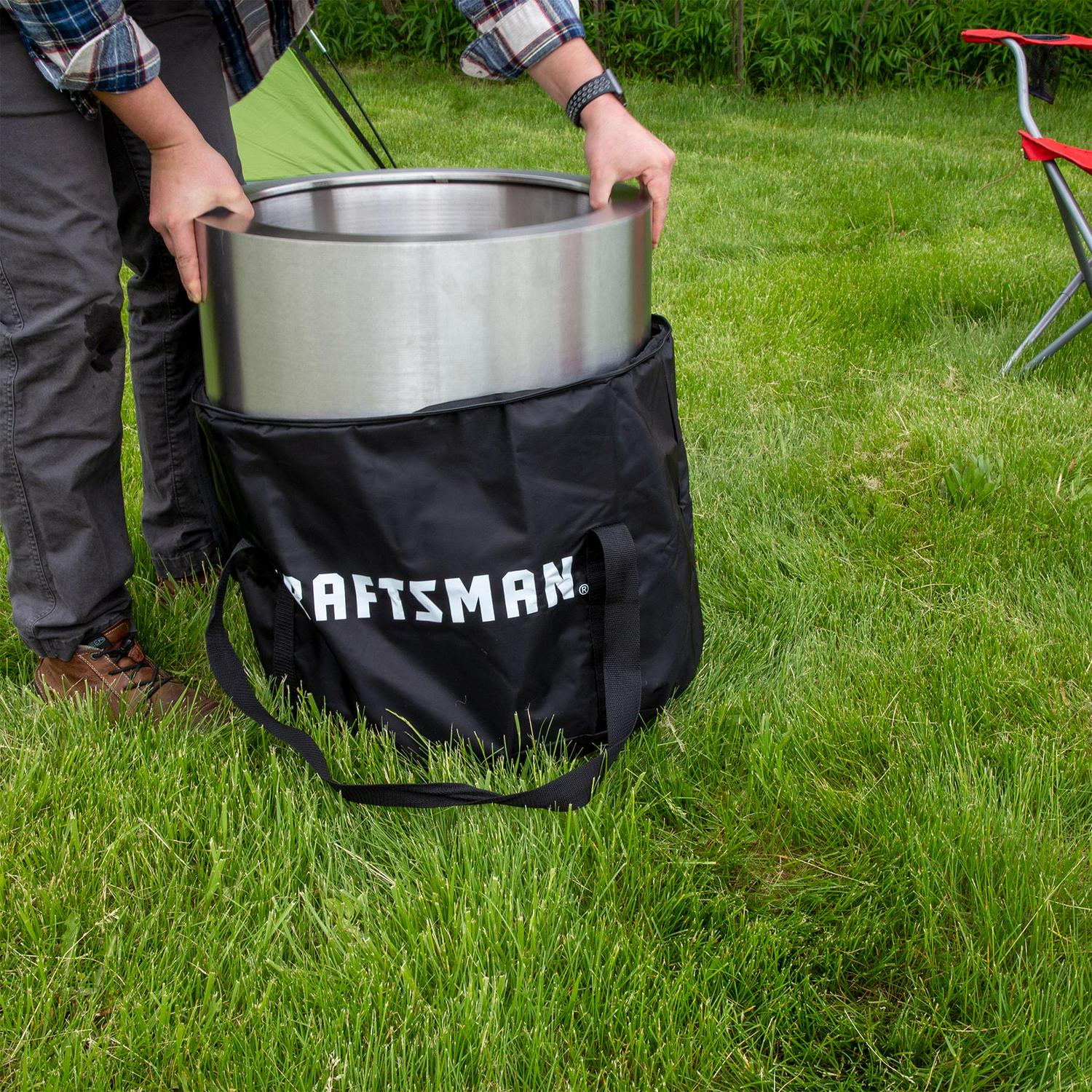 CRAFTSMAN Smokeless 19.5-in W Stainless Steel Wood-Burning Fire Pit