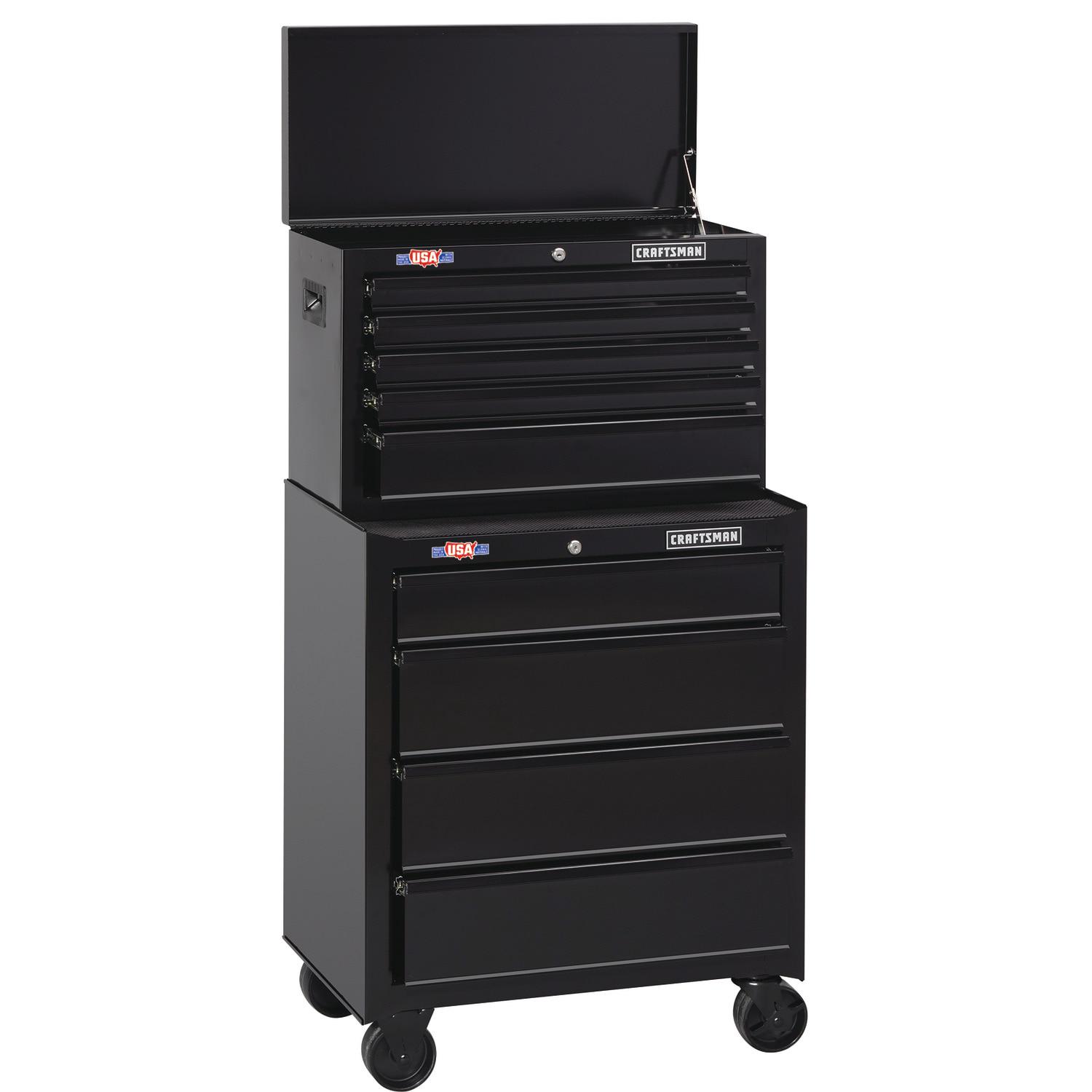 CRAFTSMAN 1000 Series 26.5-in W x 32.5-in H 4-Drawer Steel Rolling Tool Cabinet (Black)