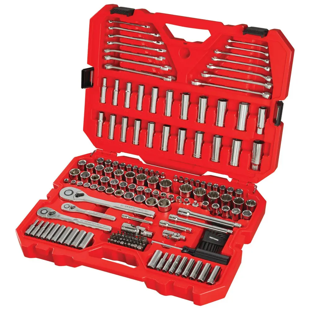 CRAFTSMAN 189-Piece Standard (SAE) and Metric Polished Chrome Mechanics Tool Set with Hard Case