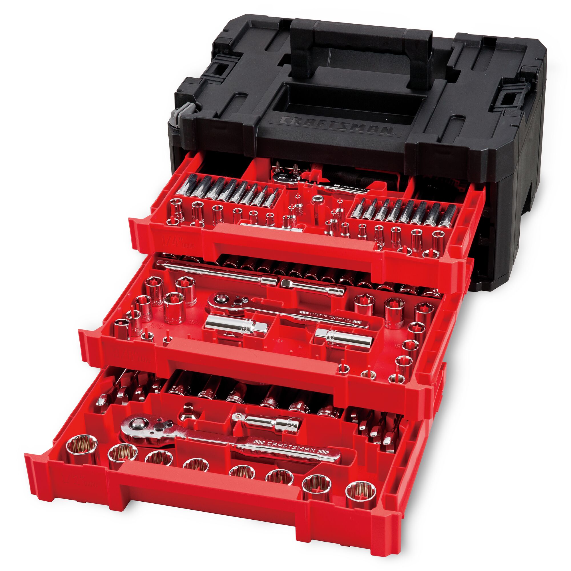 CRAFTSMAN 262-Piece Standard (SAE) and Metric Polished Chrome Mechanics Tool Set with Hard Case