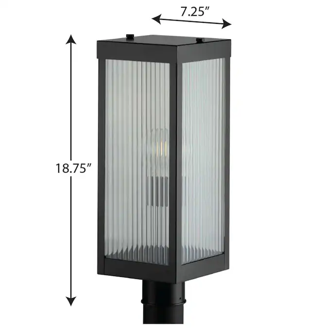 Progress Lighting Felton 18.75-in Black Craftsman Outdoor Light Post Lantern