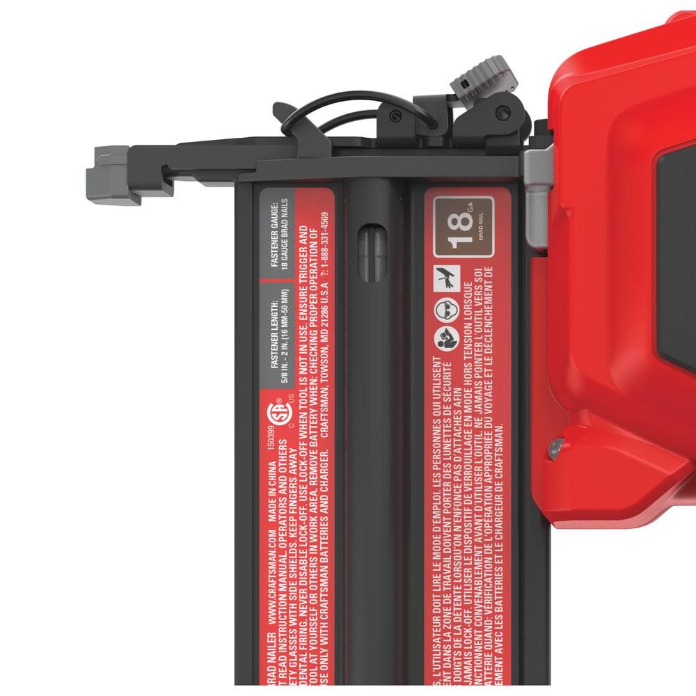 CRAFTSMAN V20 2-in 18-Gauge Cordless Brad Nailer (Battery and Charger Included)