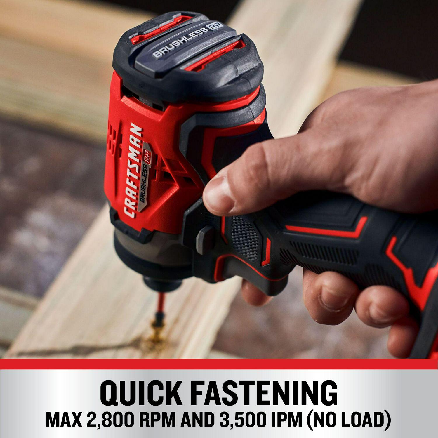 CRAFTSMAN V20 RP 20-volt Max 1/4-in Brushless Cordless Impact Driver