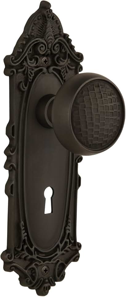 Nostalgic Warehouse Victorian Plate with Keyhole Craftsman Knob, Mortise, Oil-Rubbed Bronze