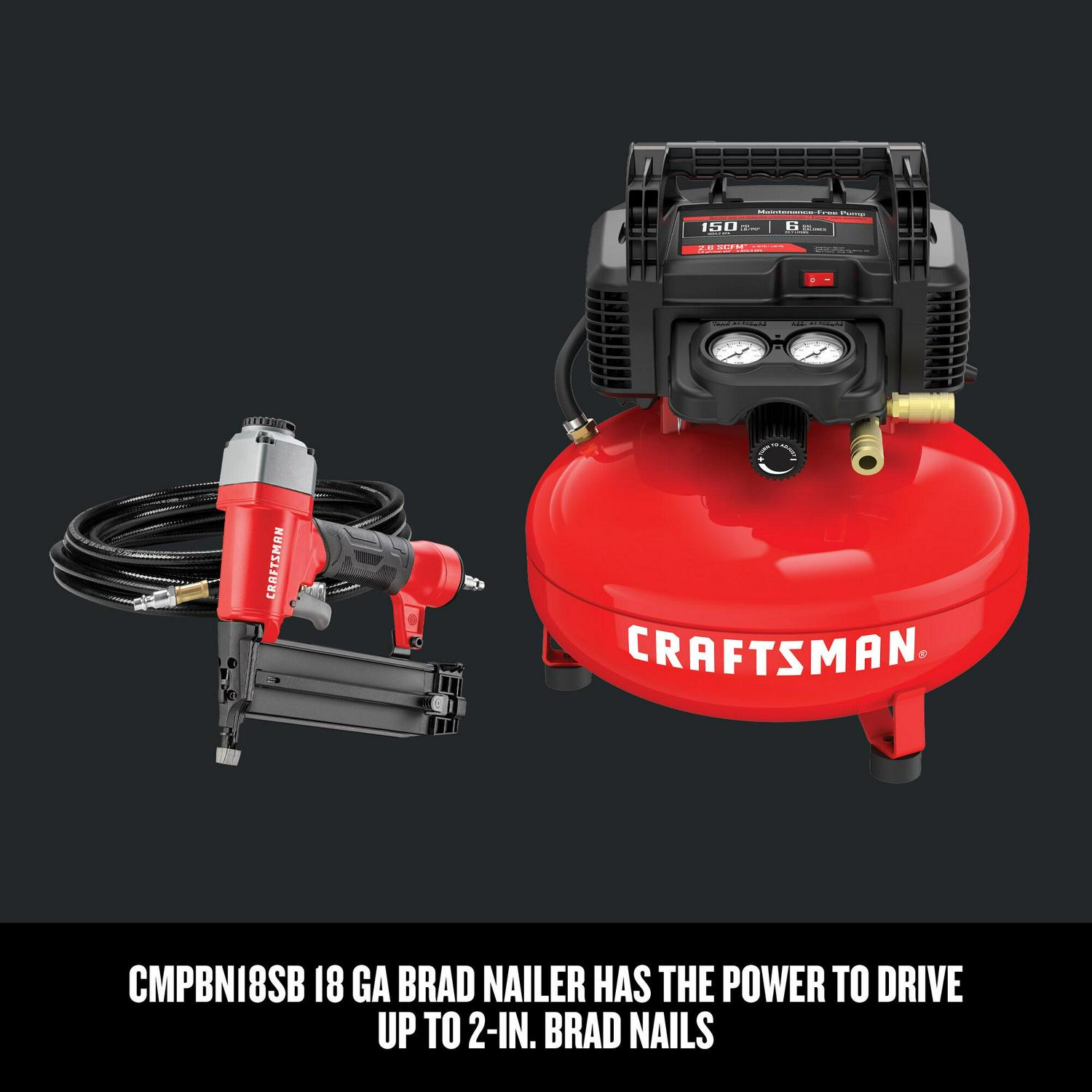 CRAFTSMAN 6-Gallons Portable 150 PSI Pancake Air Compressor with Accessories