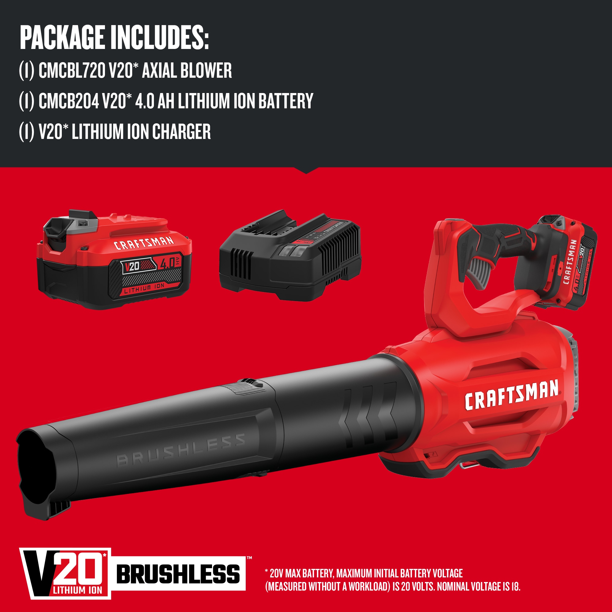 CRAFTSMAN V20 20-volt Max 350-CFM 100-MPH Battery Handheld Leaf Blower (Battery Included and Charger Not Included)