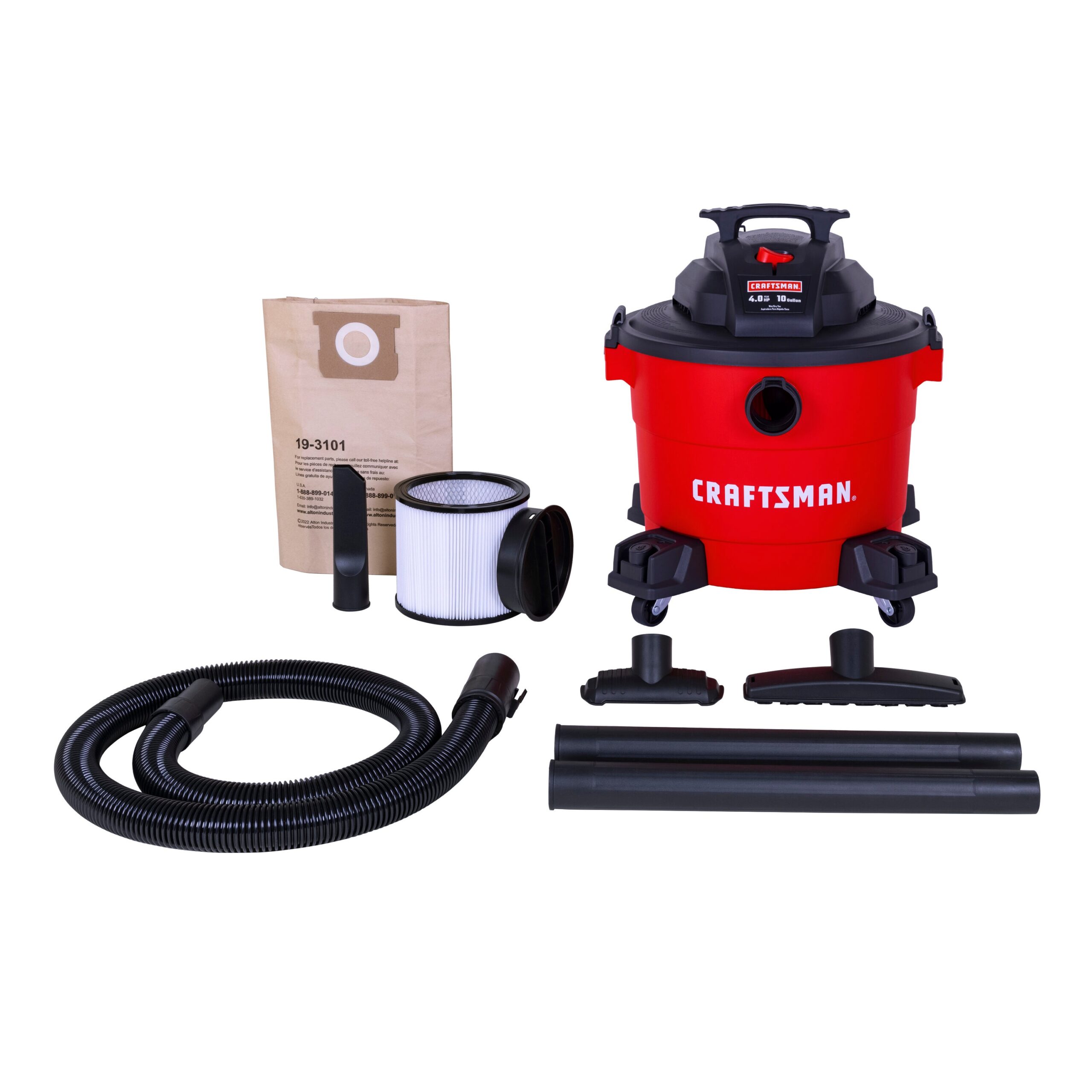 CRAFTSMAN 10-Gallons Corded Wet/Dry Shop Vacuum with Accessories Included