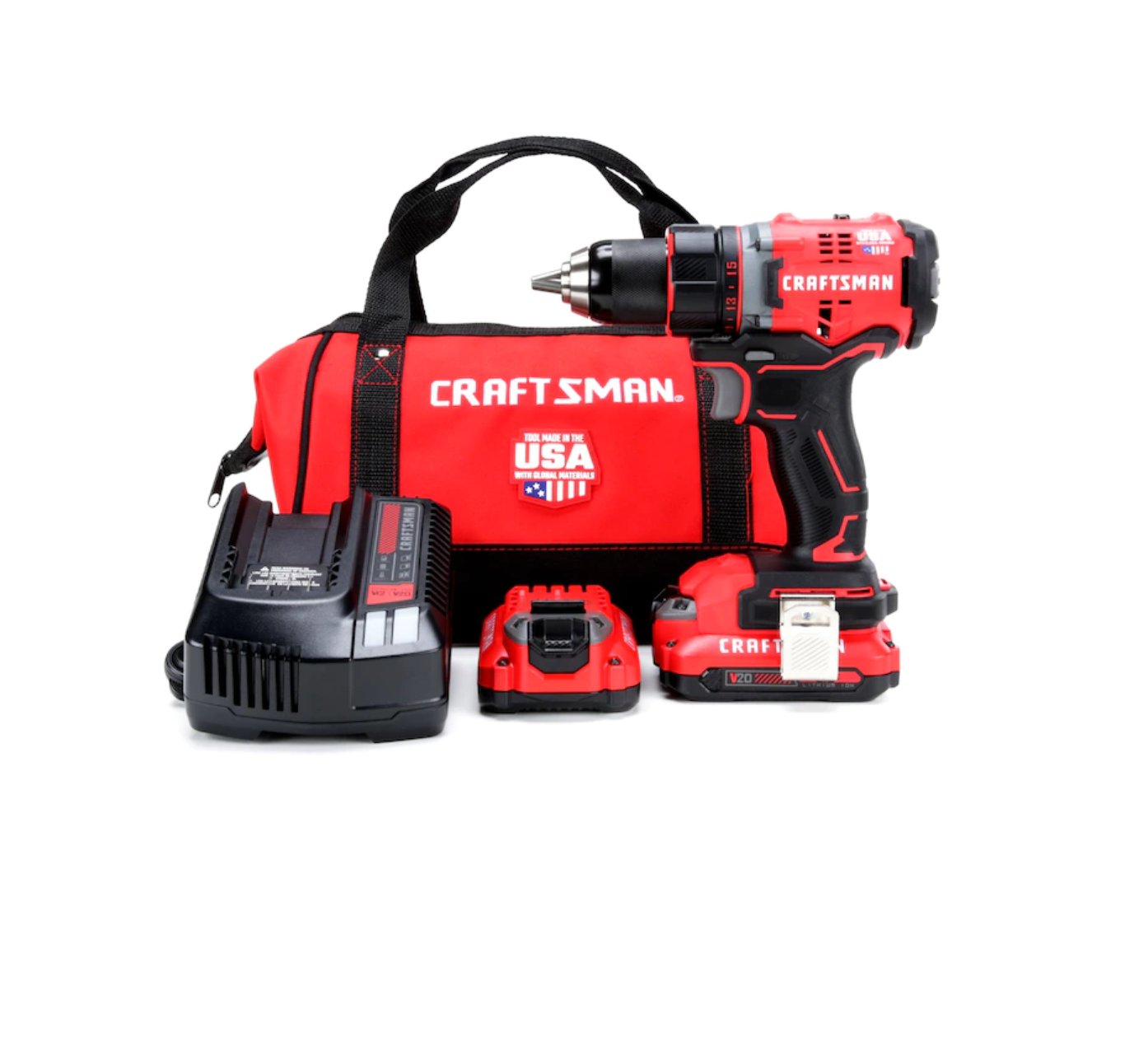 CRAFTSMAN CMCD720D2 V20 20-volt Max 1/2-in Brushless Cordless Drill (2-Batteries Included and Charger Included)