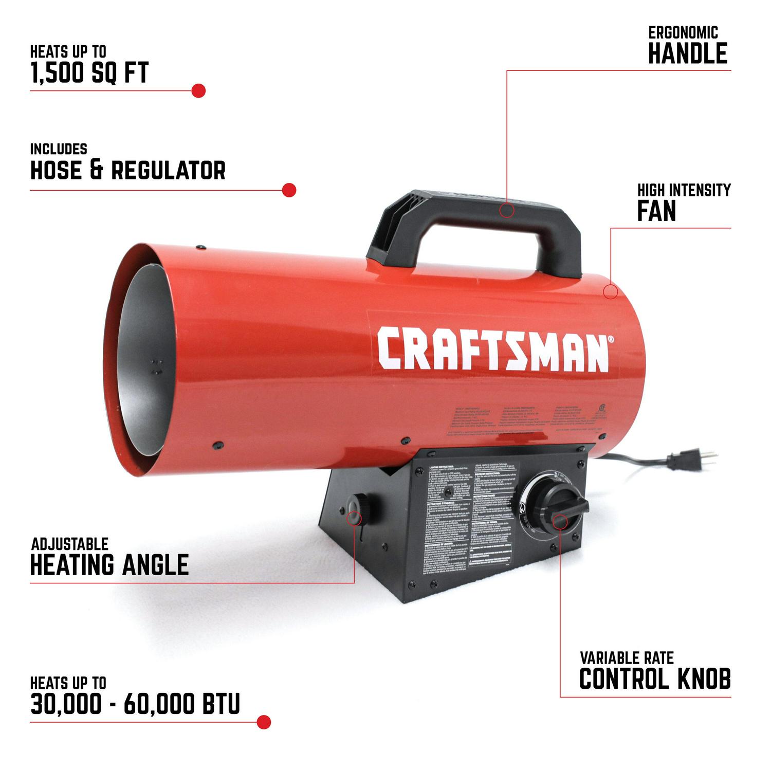 CRAFTSMAN Craftsman Forced Air Propane 60000-BTU Outdoor Portable Forced Air Propane Heater