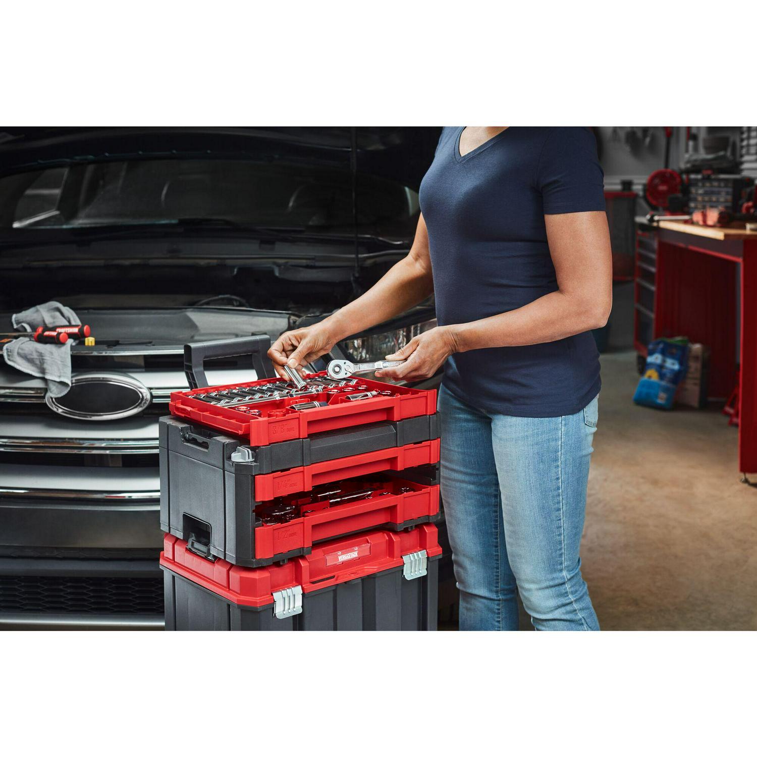 CRAFTSMAN 262-Piece Standard (SAE) and Metric Combination Polished Chrome Mechanics Tool Set with Hard Case