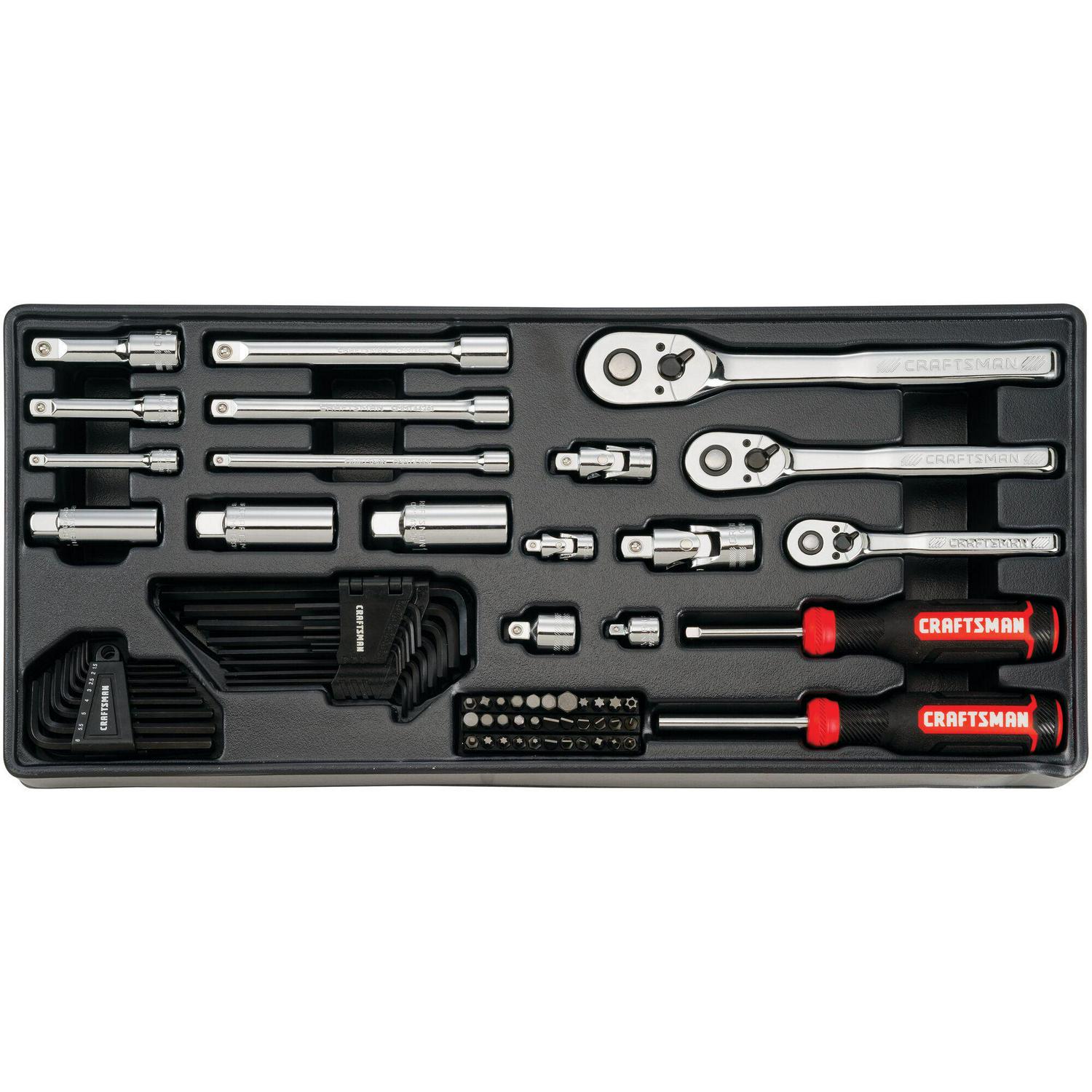 CRAFTSMAN 298-Piece Standard (SAE) and Metric Combination Polished Chrome Mechanics Tool Set