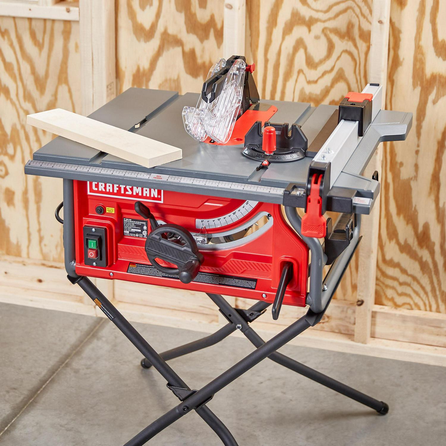 CRAFTSMAN 10-in 15-Amp Portable Jobsite Table Saw with Folding Stand