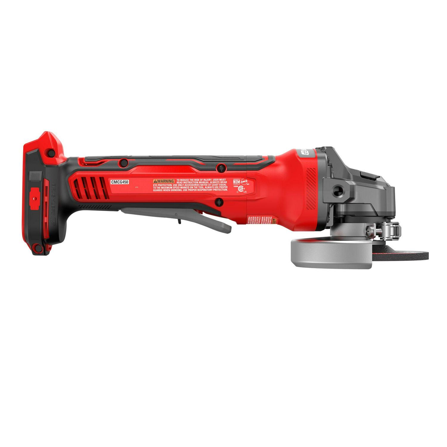 CRAFTSMAN V20 RP 4.5-in 20-volt Max Paddle Switch Brushless Cordless Angle Grinder (Tool Only)