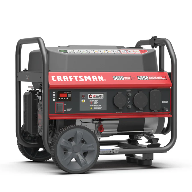 CRAFTSMAN 3650 Watt Portable Gasoline Generator with 8-in Wheels and Handle – CARB/cETL Certified