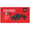 CRAFTSMAN 28-Piece Standard (SAE) and Metric Combination 1/2-in Drive Set 6-point Impact Socket Set