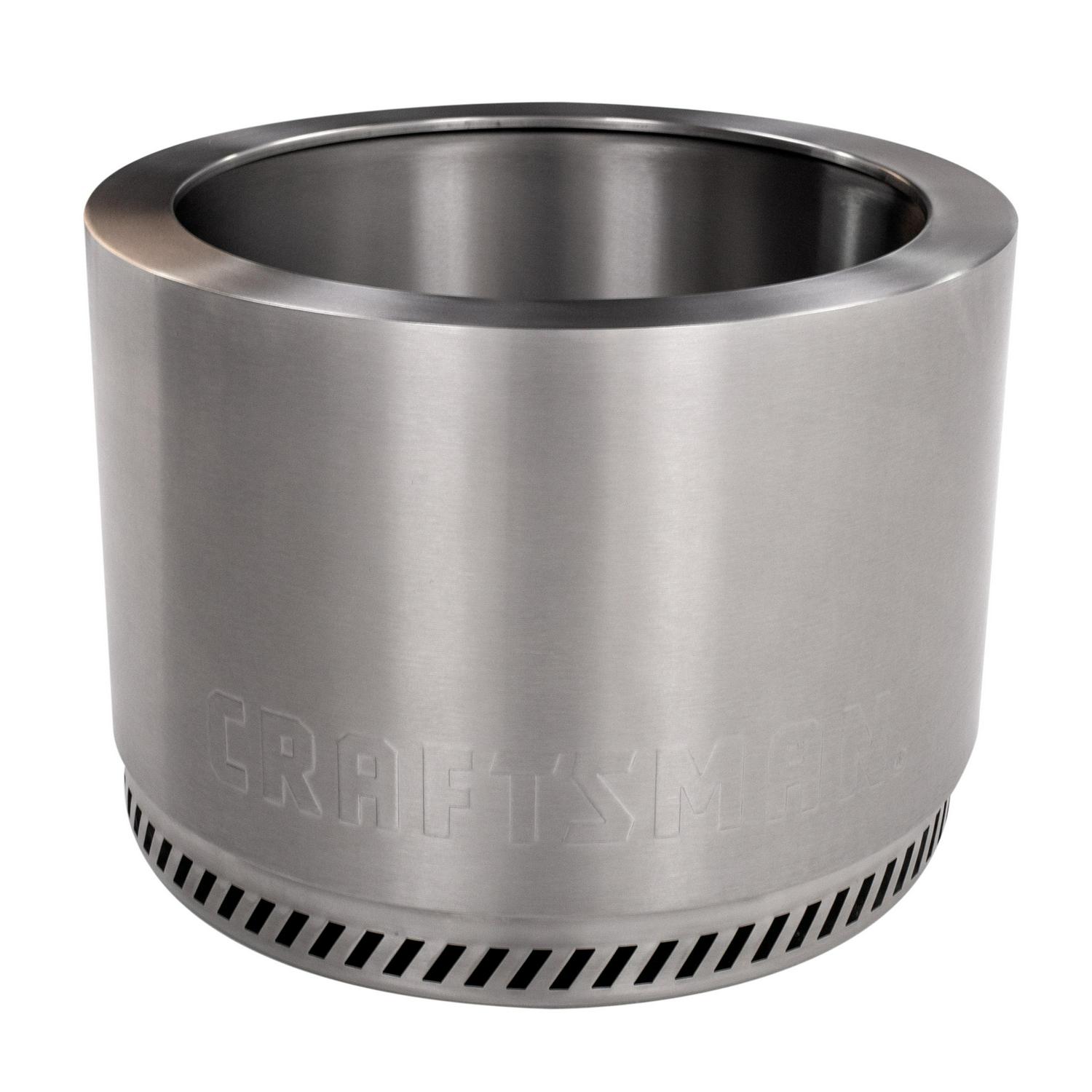 CRAFTSMAN Smokeless 19.5-in W Stainless Steel Wood-Burning Fire Pit