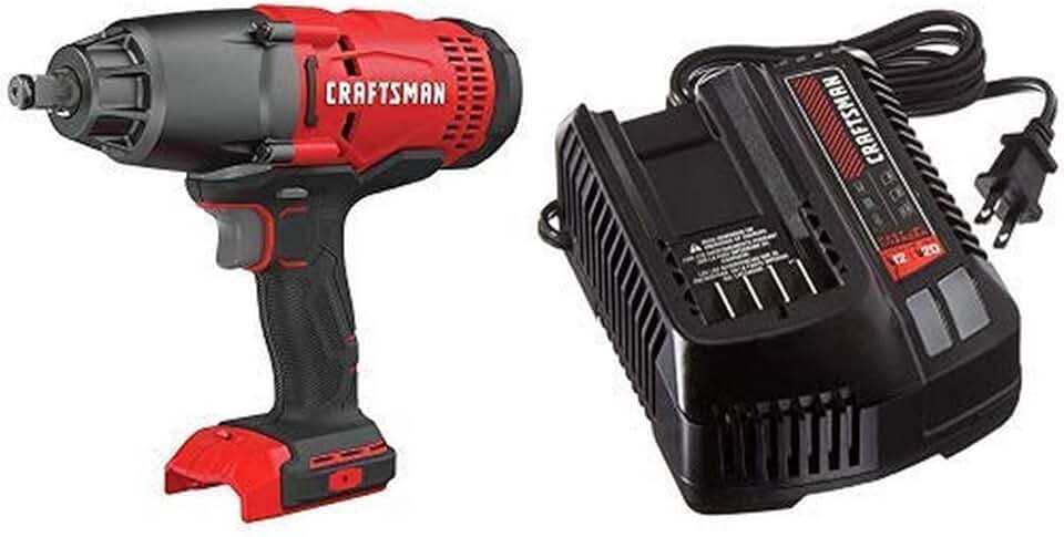 CRAFTSMAN V20 Cordless Impact Wrench with Fast Charger, Battery Sold Separately (CMCF900B & CMCB104)