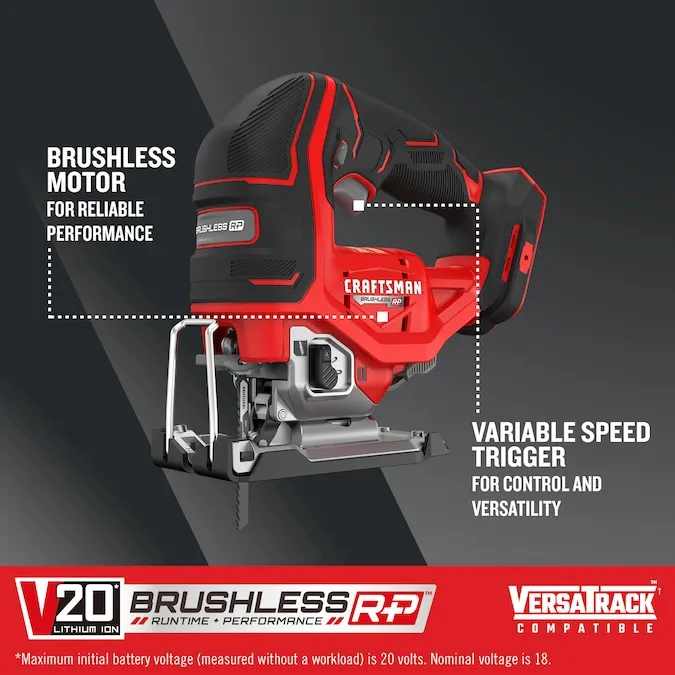 CRAFTSMAN V20 RP 20-volt Max Brushless Variable Speed Keyless Cordless Jigsaw (Bare Tool)