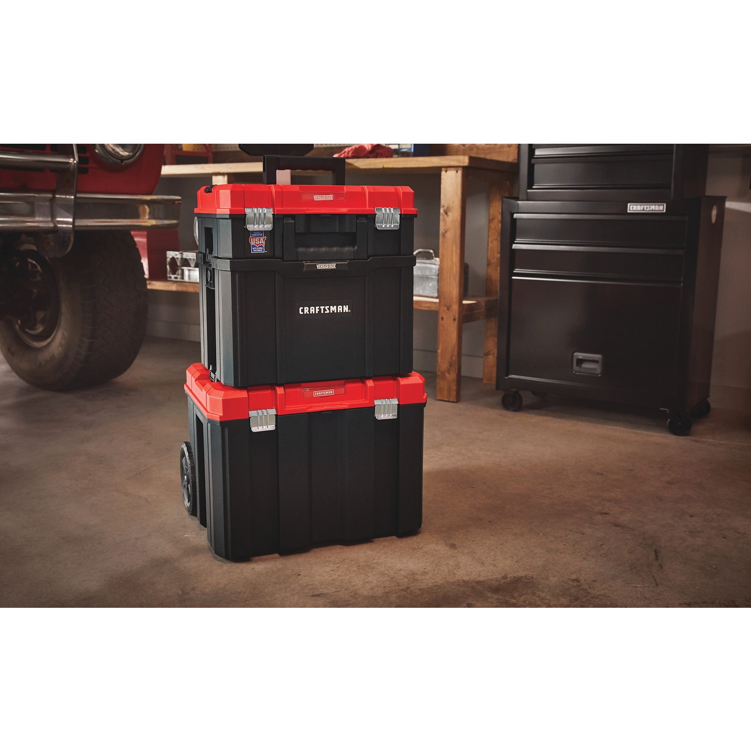 CRAFTSMAN Versastack 17-in Red Plastic Tool Box